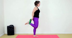 Standing Quad Stretch using a Band