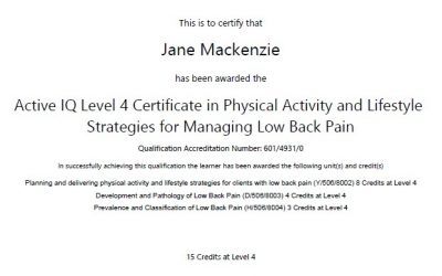 Jane Mackenzie – Specialist in Managing Low Back Pain
